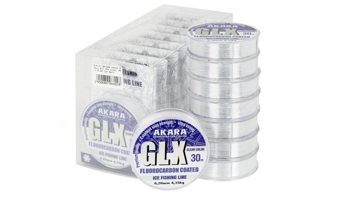 Aukla AKARA «GLX Ice 30» (mono, caurspīdīga, 30 m, 0,14 mm, 2,55 kg, iep. 10 gab.)