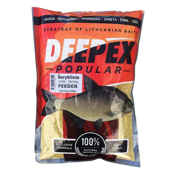 Zivju papildbarība (maisījums) Deepex «Popular» Feeder (ķiploks-dilles, 800 g)