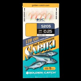 Морская система Golden Catch Aji Sabiki S205 *6 розовая (5 крючков)