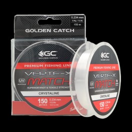 Aukla monofīlā Golden Catch Verte-X Match 150m 0.148mm caurspīdīga