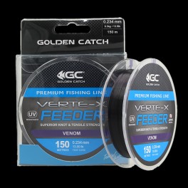 Aukla monofīlā Golden Catch Verte-X Feeder 150m 0.234mm melna