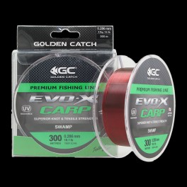 Aukla monofīlā Golden Catch Evo-X Carp 300m 0.309mm bordo