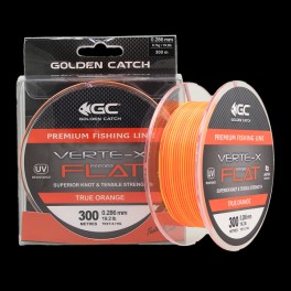 Aukla monofīlā Golden Catch Verte-X Flat 300m 0.261mm fluorescējoša, oranža