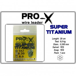 Поводок PRO-X SUPER TITANIUM 1x7 0.300 - 20