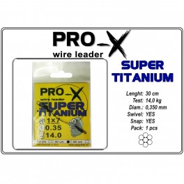 Поводок PRO-X SUPER TITANIUM 1x7 0.350 - 30