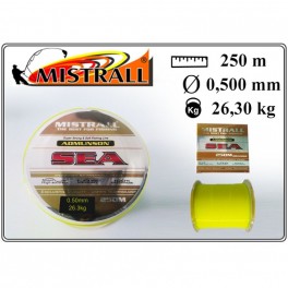 Леска MISTRALL Admunson SEA 250 yellow - 0.50