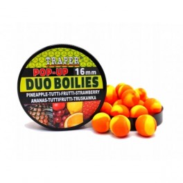 Boilas peldošas Traper Pop-Up Duo Boilies 16mm 40g ananāsu/ Tutti-Frutti/ zemeņu