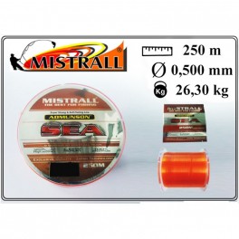 Леска MISTRALL Admunson SEA 250 orange - 0.50