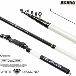 Удилище SB AKARA «WHITE DIAMOND MF TX-20» (телеск., 2,10 м, карб., 100 г, тест: 5-25 г) 7 секций___  ! UP ! 