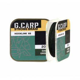 Pavadu materiāls Golden Catch G.Carp Strong Braid Hooklink X6 20m 20lb tumši zaļš