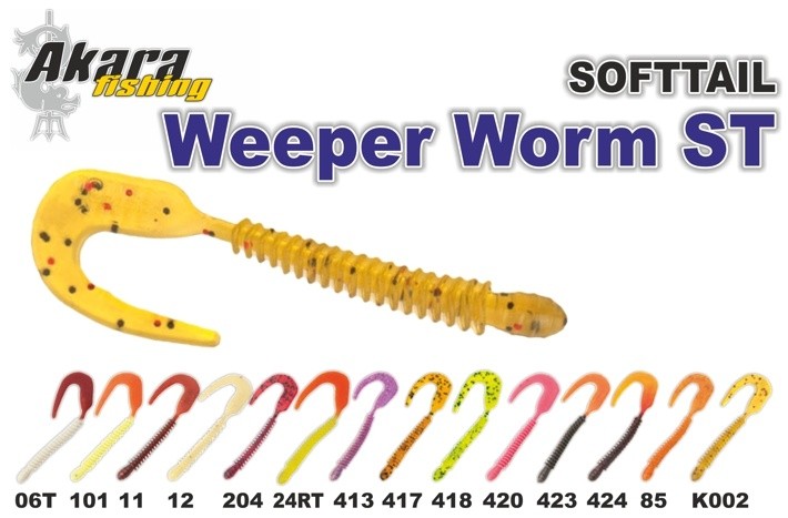 Silikona māneklis AKARA SOFTTAIL «Weeper Worm ST» (80 mm, krāsa X040, iep. 4 gab.)