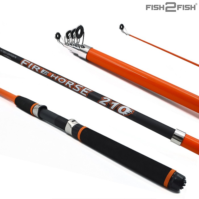 Makšķerkāts Fish2Fish «Fire Horse» (telesk., 4,50 m, stiklšķ., tests: 10-40 g)