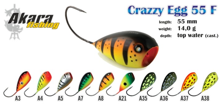 Воблер AKARA «Crazy Egg» 55 F (14 гр., 55 мм, цв. A5, упак. 1 шт.)