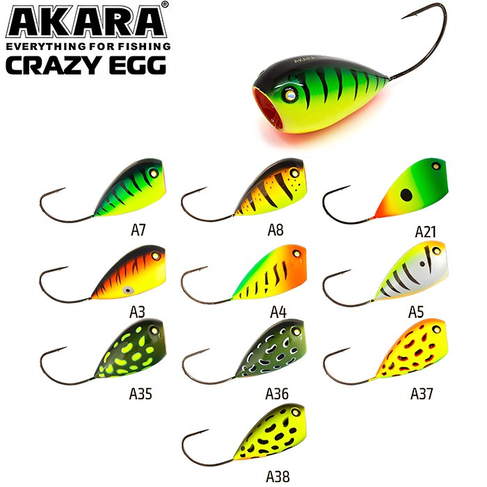 Vobleris AKARA «Crazy Egg» 55 F (14 g, 55 mm, krāsa A7, iep. 1 gab.)