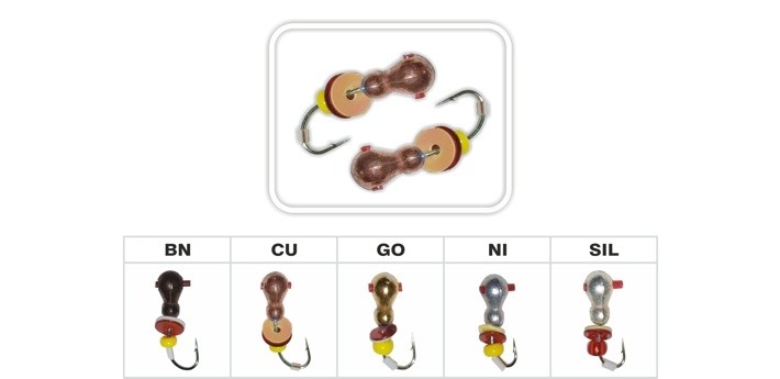 Mormiška «SKUDRA» Nr. 49 C (kembriks) ar caurumu (3,5 mm, 0,75 g, krāsa: BN, iep. 5 gab.)