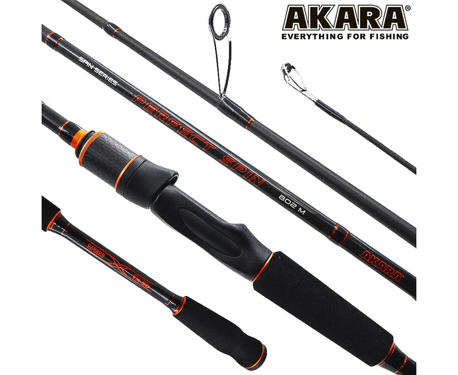 Makšķerkāts AKARA «PERFECT SPIN TX-30» 802ML 2X (saliek., 2,40 m, oglekļšķ., tests:5-28 g)