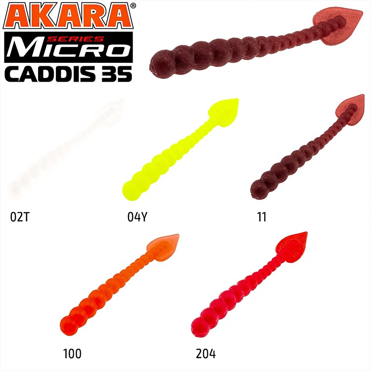 Silikona māneklis AKARA MICRO «Caddis» (35 mm, krāsa 02T, iep. 20 gab.)___ ! NEW !