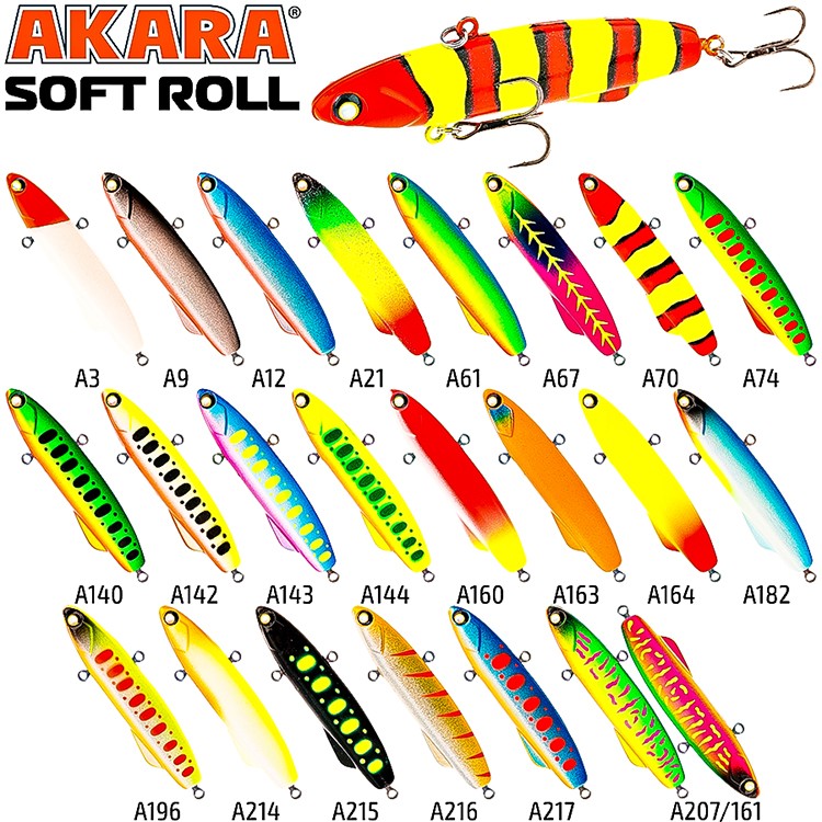 Vobleris AKARA «Soft Roll» 105 (40 g, 105 mm, krāsa A67, iep. 1 gab.)___! NEW !