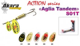 Māneklis AKARA «Aglia Tandem II» Action S01T RT (rotējošs, 8 g, Nr.1|3, krāsa: A20, iep. 1 gab.)