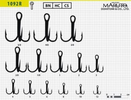 Крючки MARUTO 1092R ROUND (№ 3/0, BN, тройник, упак. 10 шт.)