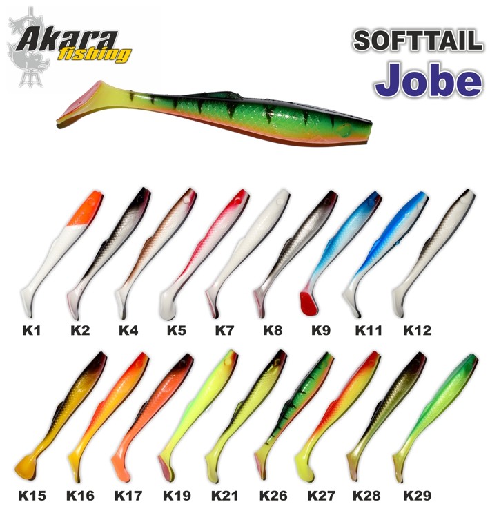 Silikona māneklis AKARA SOFTTAIL «Jobe» (130 mm, krāsa K8, iep. 3 gab.)