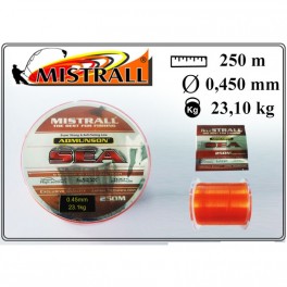 Леска MISTRALL Admunson SEA 250 orange - 0.45