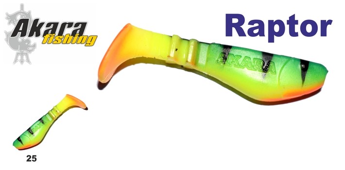 Silikona māneklis AKARA SOFTTAIL «Raptor R 3 ST» (75 mm, krāsa 25, iep. 3 gab.)