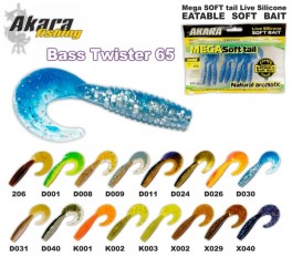 @ Silicone bait AKARA SOFTTAIL Eatable «Bass Twister» (65 mm, color K003, pack. 10 item)