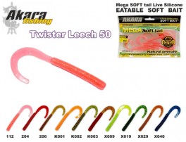 @ Silicone bait AKARA SOFTTAIL Eatable «Twister Leech» (90 mm, color K001, pack. 10 item)