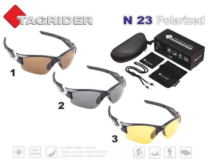 Saulesbrilles TAGRIDER N 23 (polarizētas, filtru krāsa: Yellow)