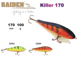@ Vobleris RAIDEN «Killer» 170 WS (100 g, 170 mm, krāsa SS0504, iep. 1 gab.) koks