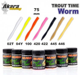 Силиконовая приманка AKARA SOFTTAIL «Trout Time WORM 3» Shrimp (75 мм, цв. 02T, упак. 10 шт.)
