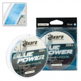 Aukla AKARA «Blue Power 100» (mono, zila, 100 m, 0,180 mm, 4,50 kg, iep. 1 gab.)