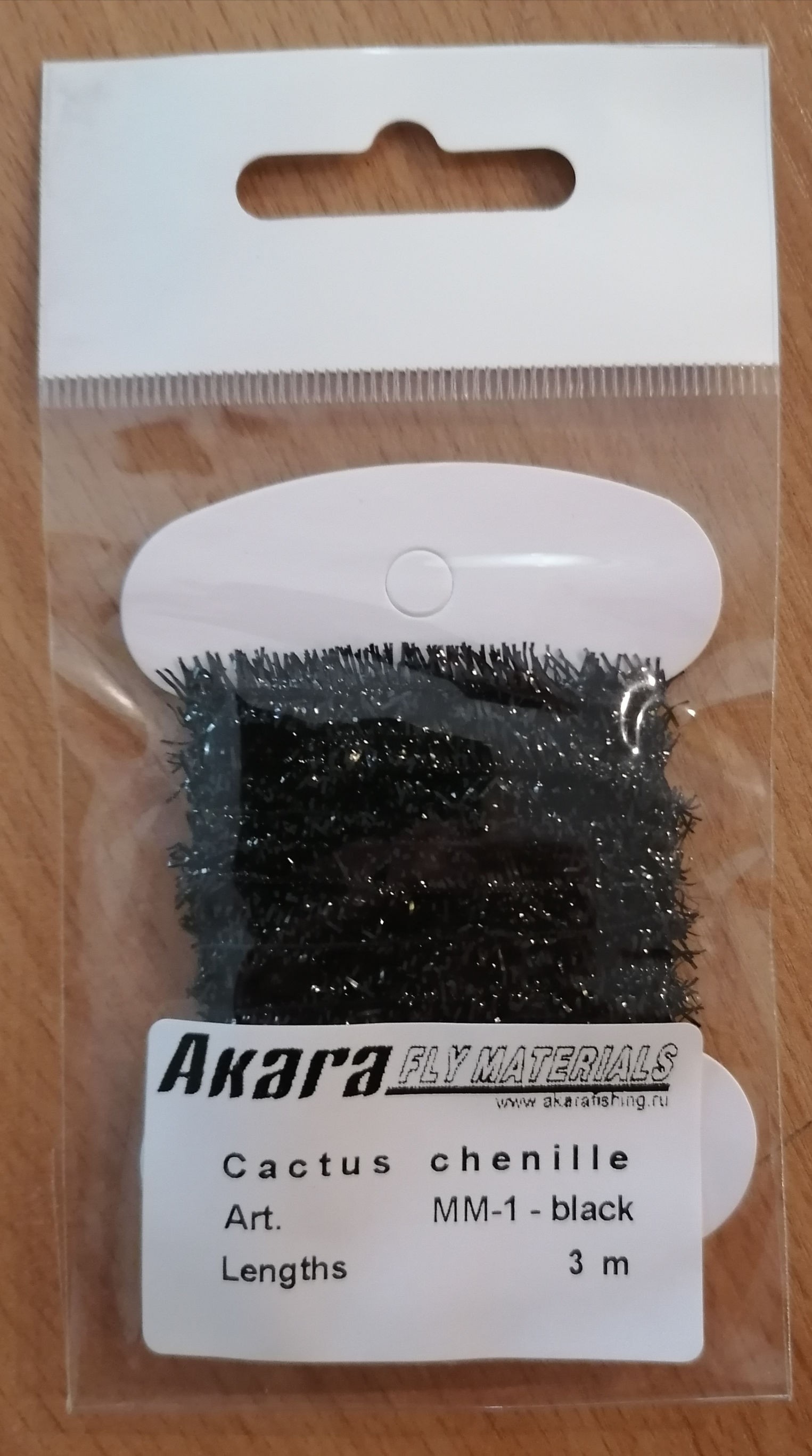 @ Материал для вязки мушек AKARA Cactus Chenille MM-1 (3,0 m, цвет: черный)