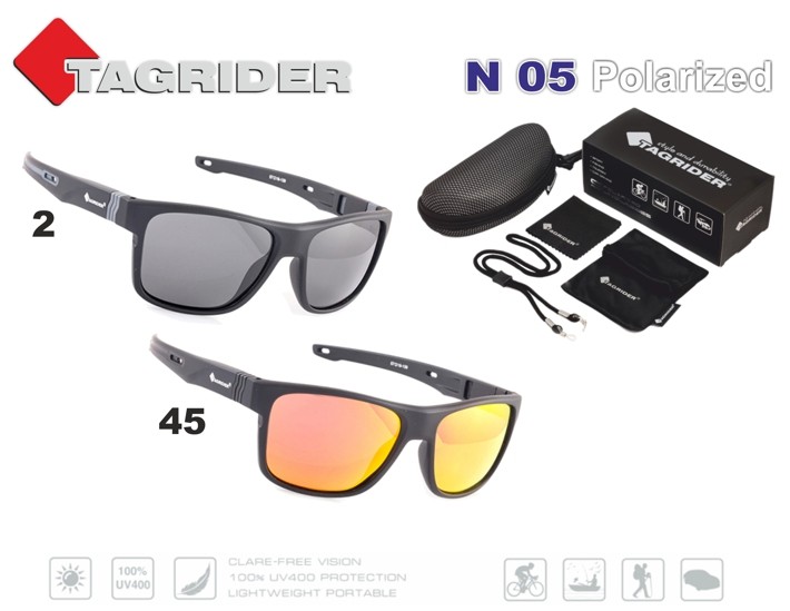 Saulesbrilles TAGRIDER N 05 (polarizētas, filtru krāsa: Gray)
