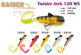 @ Vobleris RAIDEN «Twister Jerk» 120 WS (85 g, 120 mm, krāsa SS10-01, iep. 1 gab.) koks | atlaides nav!