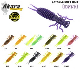 Silikona māneklis AKARA SOFTTAIL Eatable «Insect» (35 mm, krāsa 417, iep. 8 gab.)