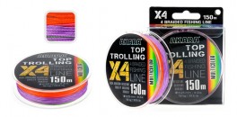 Леска AKARA «Top Trolling X4 MC 150» (плетёная, многоцветная, 150 м, 0,400 мм, 30,00 кг, упак. 1 шт.)