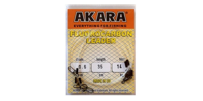 Поводок AKARA FX Fluorocarbon (0,640 мм, 25 см, 14,0 кг, упак. 1 шт.)
