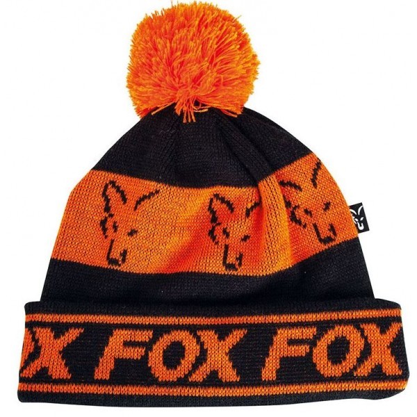 Шапка Fox Lined Bobble черная/оранжевая