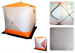 Палатка F2F Cube II зимняя (180 x 180 x 195 см, 9,6 кг, цвет: белый/оранжевый)