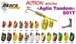Lure AKARA «Aglia Tandem II» Action S01T RT (spinner bait, 8 g, Nr. 1|3, colour: A8, pack. 1 items)